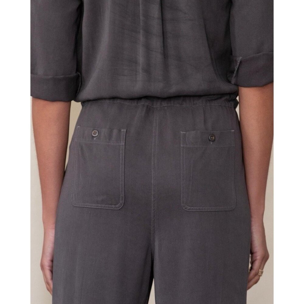Sundance Women’s All Roads Jumpsuit Size P Small Gray 3/4 Sleeves Pockets - Picture 4 of 16